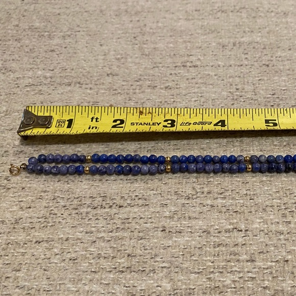 Lapis & gold beaded bracelet - Picture 2 of 3